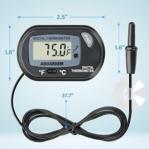 iPower 6 by 8-Inch 8W Reptile Heat Mat, LCD Digital Aquarium Thermometer, Under Tank Warmer
