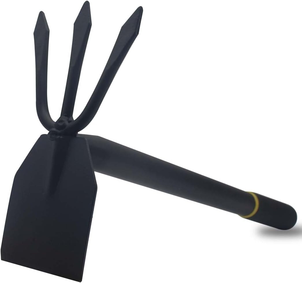 Garden Hoe and Cultivator, Long Heavy Duty Hand Hoe with Tiller, 2 Section Handle, Carbon Steel