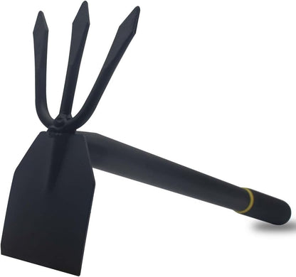 Garden Hoe and Cultivator, Long Heavy Duty Hand Hoe with Tiller, 2 Section Handle, Carbon Steel