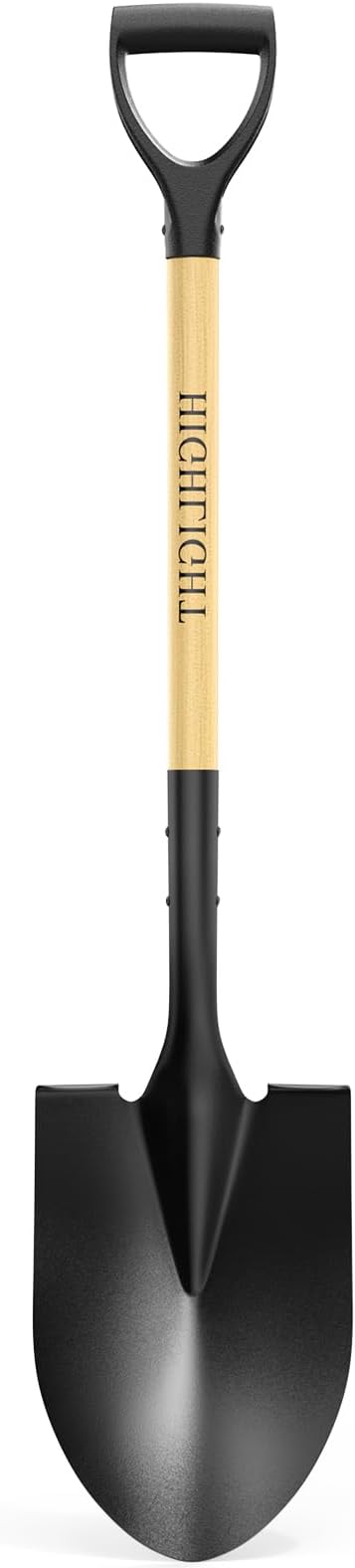 HIGHLIGHT Spade, Heavy Duty Gardening Shovel, Garden Shovel 41 inch for Digging, Round Shovel with