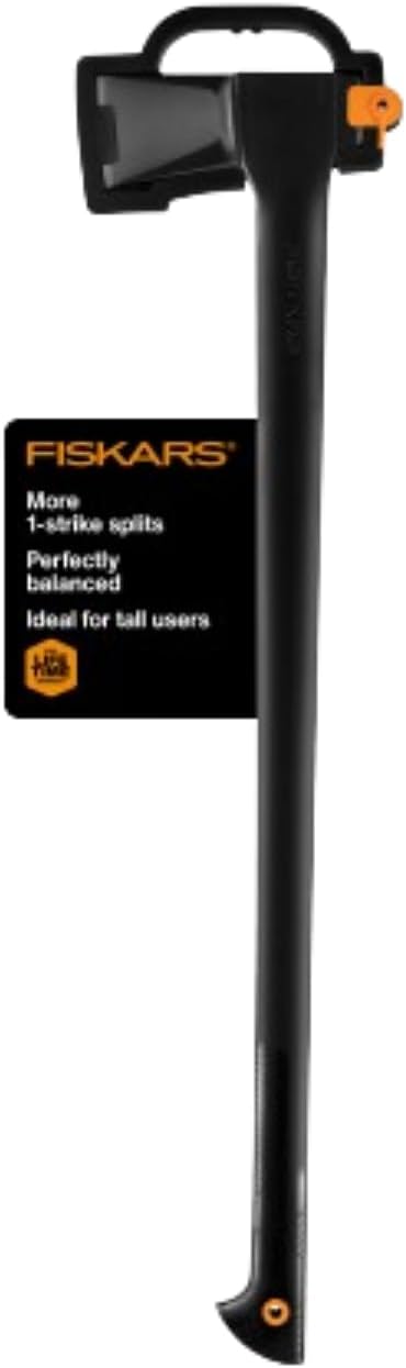 Fiskars 36" Super Splitting Axe, Wood Splitter for Medium to Large Size Logs, with Shock-Absorbing