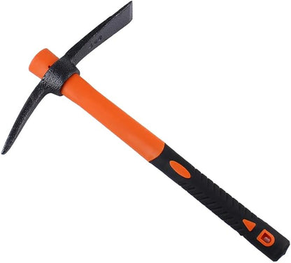 Mattock Hoe Pick Axe with Heavy Duty Forged Adze and Ergonomic Non-Slip Handle 15-inch for