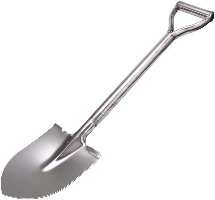 31.5 Inch Short Garden Shovel for Digging in The Yard, Round Point D Handle Shovel, All Stainless
