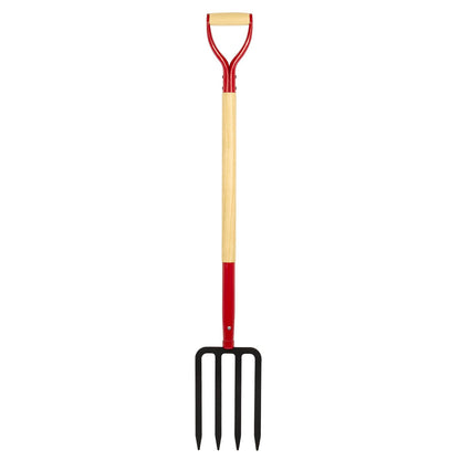 Dikuyeel Heavy Duty Garden Fork for Digging, 4 Tines Pitch Fork for Gardening Compost, Garden Pitch