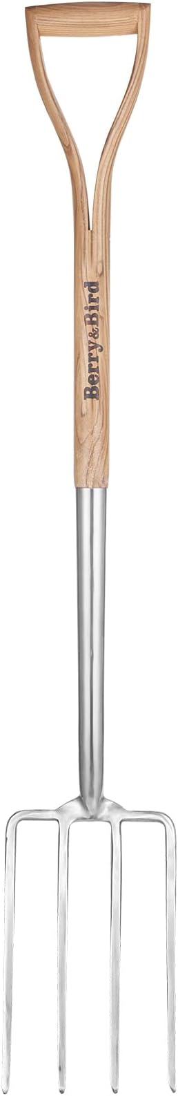 Berry&Bird Garden Digging Fork, 37.4" Stainless Steel Garden Spading Fork with D-Grip Handle
