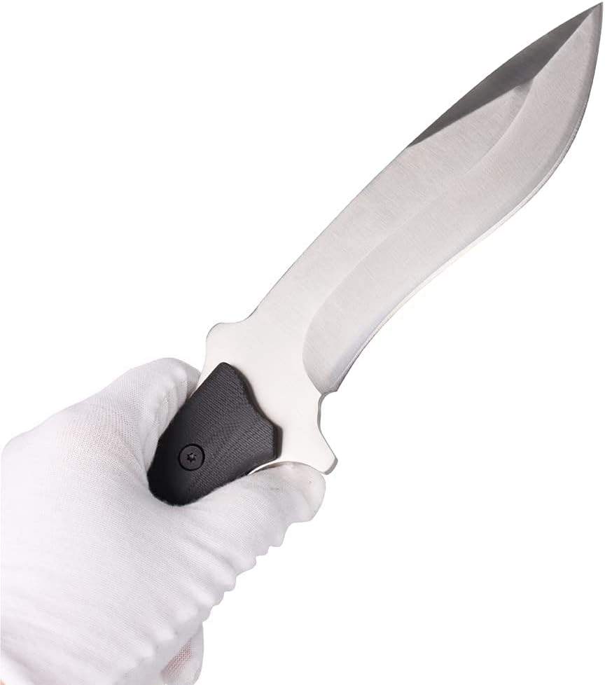 MASALONG kni227 dog leg straight fxied blade Bowie full tang Hunting Knife with Leather Sheath for