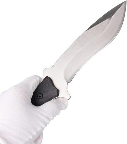 MASALONG kni227 dog leg straight fxied blade Bowie full tang Hunting Knife with Leather Sheath for