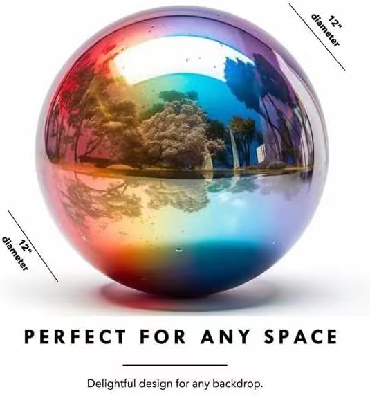 12 Inch Stainless Steel Gazing Globe,v2croft Hollow Ball Mirrored Surface Polished Shiny