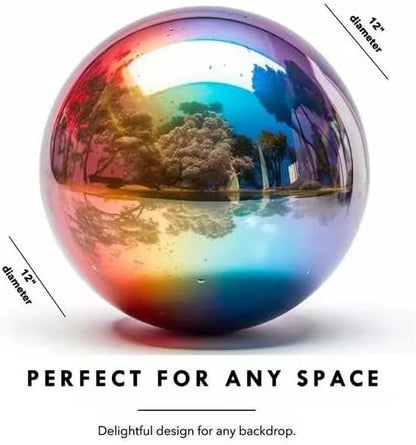 12 Inch Stainless Steel Gazing Globe,v2croft Hollow Ball Mirrored Surface Polished Shiny