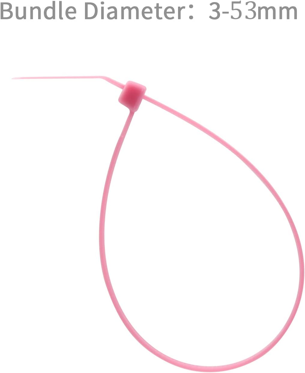 XINGO 1000 PCS Pink Zip Ties 8 Inch, 60 LBS Tensile Strength, Self-Locking Nylon Plastic Nylon PA66