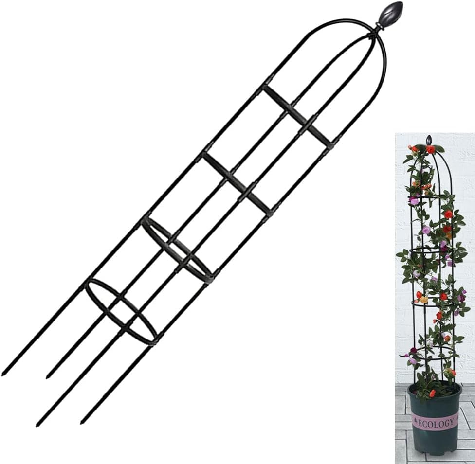 GardenPal Rustproof Metal Pipe Garden Obelisk Trellis, Tomato Cage and Plant Support for Climbing
