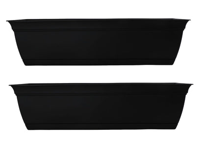 The HC Companies Eclipse Window Planter Box, 24 Inch, Black, 2-Pack