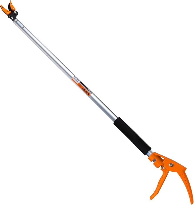 KSEIBI 143010 Long Reach 3.5 ft (1.0m) Cut & Hold Bypass Pruner - Lightweight Aluminum