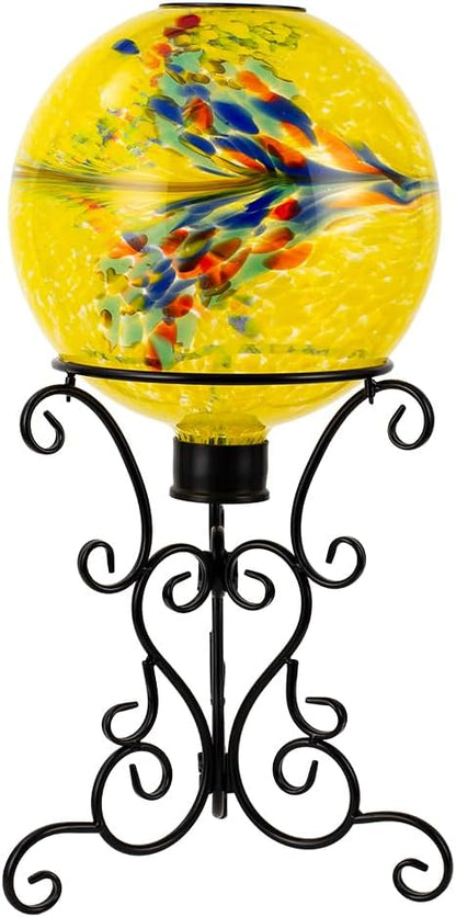 12" Black Metal Gazing Ball Stand for 10-12 Inches Stainless Steel Ball or Glass Gazing Globes