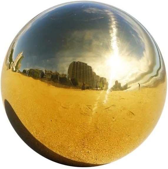Nerien 6 Inch Gazing Ball, Stainless Steel Garden Mirror Globe, Polished Ornament Sphere, Hollow