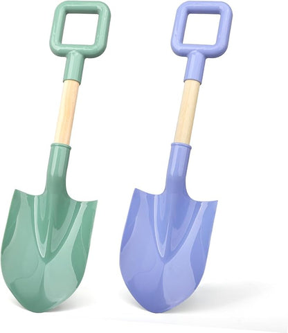 16" Wood Beach Sand Shovel Toys for Kids Adults, Heavy Duty Gardening Tools, Sturdy Spades for