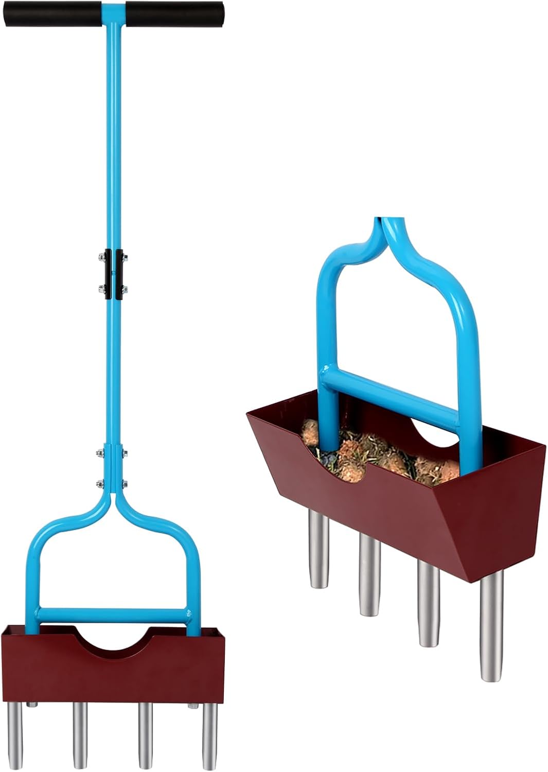 Sancat Lawn Aerator with Larger Soil Core Storage Tray, Heavy Duty 38” Coring Aerator,Manual
