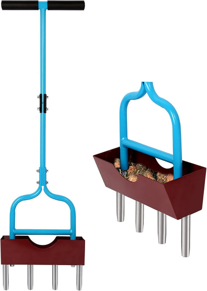 Sancat Lawn Aerator with Larger Soil Core Storage Tray, Heavy Duty 38” Coring Aerator,Manual
