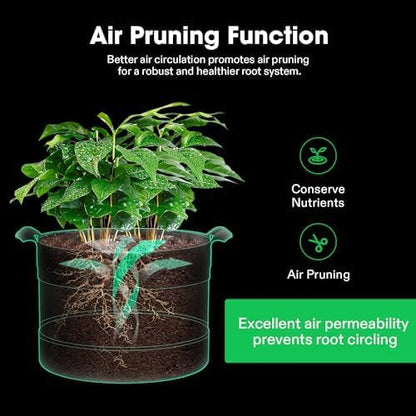 VIVOSUN 3-Pack 7 Gallon Visible Potato Grow Bags, 320G Thick Nonwoven Fabric Pots with Strap