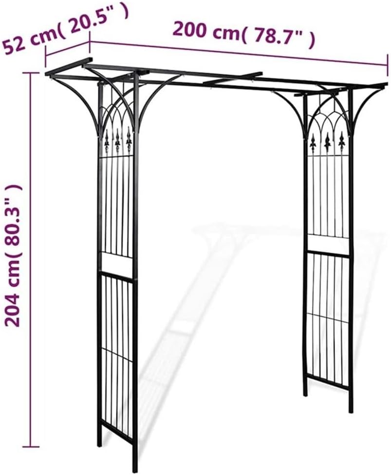 Pemberly Row 78.7 X 20.5 X 80.3 Durable Iron Garden Arch in Black