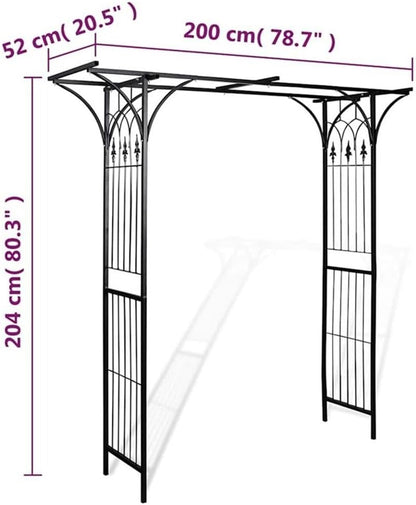 Pemberly Row 78.7 X 20.5 X 80.3 Durable Iron Garden Arch in Black