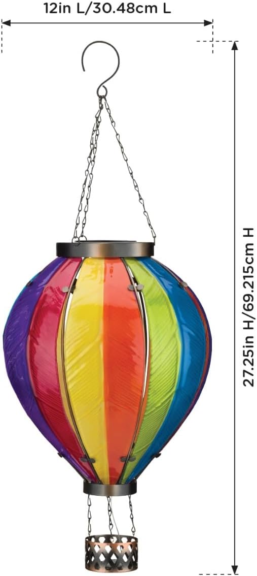Regal Art & Gift Hot Air Balloon Solar Lantern – Hanging Solar-Powered LED Lights, Waterproof