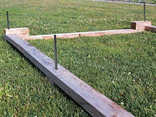 AAGUT Rebar Stakes 24 Inch 10 Pcs Landscape Timber Spikes 1/2", Heavy Duty Straight Garden Plant