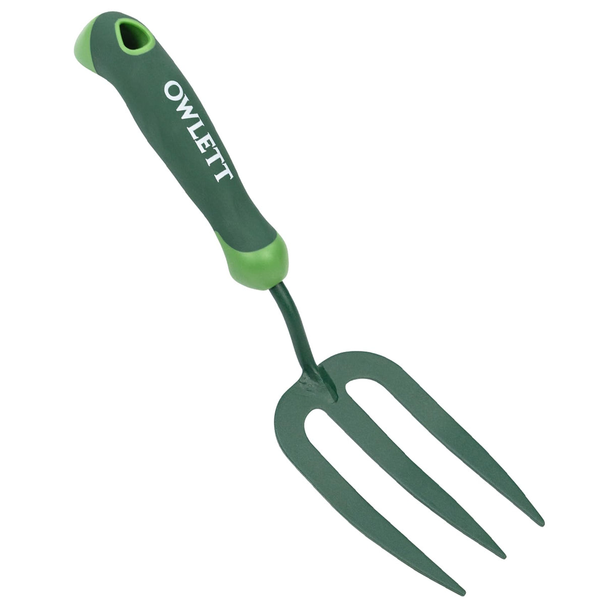 Owlett Garden Hand Fork, Carbon Steel Weeder Fork with Rubber Ergonomic Handle, Rust Resistant