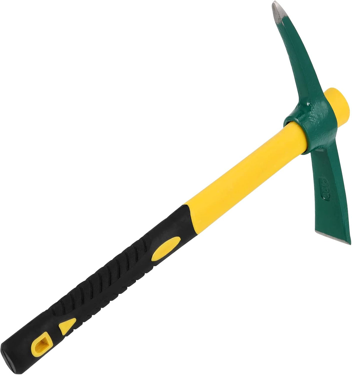 2 PCS 15 Inch Pick Mattock Hoe, Weeding Pick Axe with Fiberglass Long Handle Garden Tool for