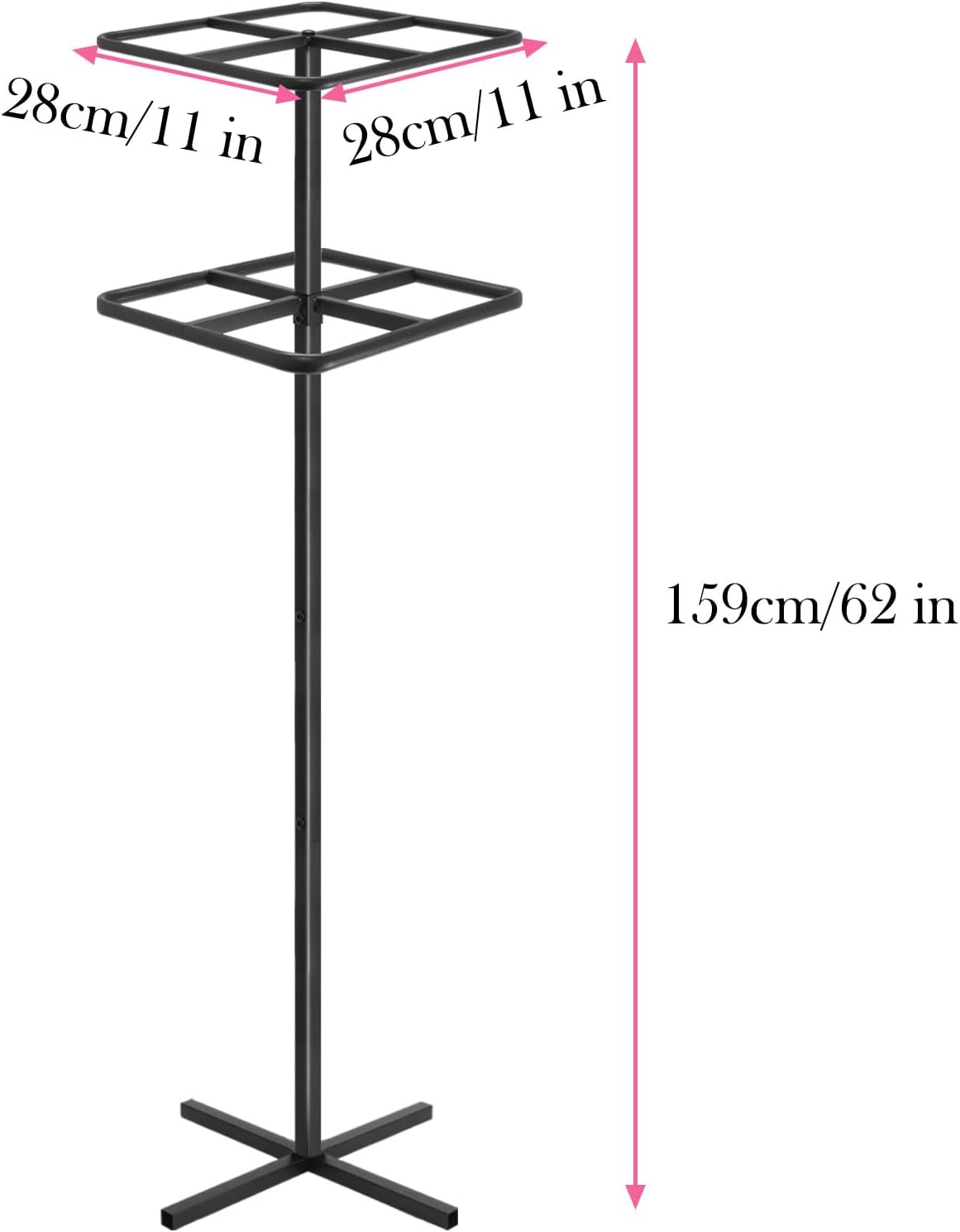 Adjustable Double-Layer Dragon Fruit Trellis Black,Durable Metal Plant Trellis Outdoor Climbing