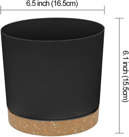 ZMTECH Plant Pots, Set of 6 6.5'' Self Watering Plastic Planter with Drainage Hole and