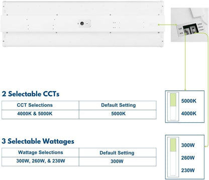 Konlite ALTA LED High Bay Light - 4FT - 300W/260W/230W - 47,500 Lumens - 5000K/4000K Selectable