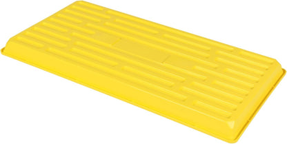 SUNPACK 10" x 20" Heavy Duty Shallow Plastic Seed Starting Tray, Yellow, 1" (Pack of 10) - No