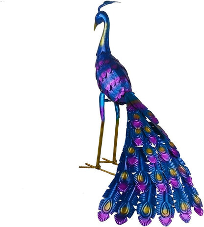 Small Peacock Statue Animal Sculpture Garden Decoration Metal Yard Art for Yard Outdoor Decoration