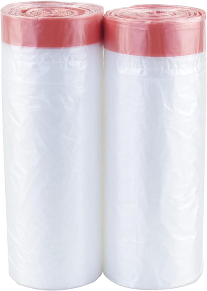 Yuright 30 Gallon Clear Lawn and Leaf Garbage bags with Drawstring, 60 Counts