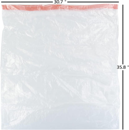 Yuright 30 Gallon Clear Lawn and Leaf Garbage bags with Drawstring, 60 Counts