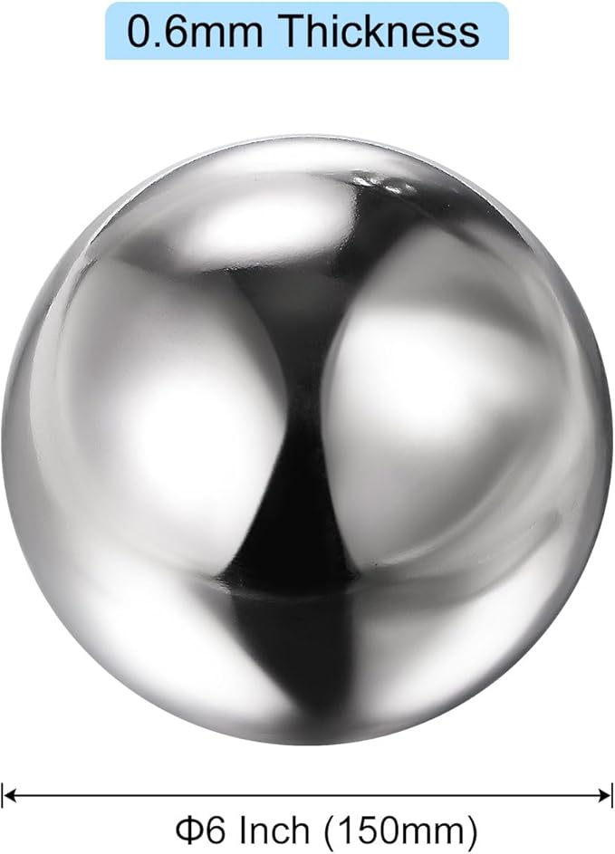 uxcell Gazing Ball 6 Inch 150mm Reflective Sphere Polished Hollow Ball, Stainless Steel Gazing