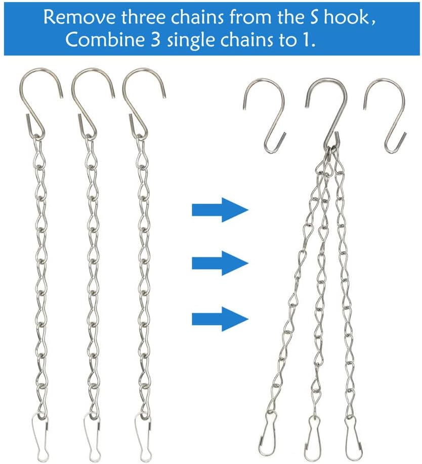 YINGFENG 6 Pack 19.7 Inch Silver Hanging Chain for Hanging Bird Feeders, Bird Houses, Planters