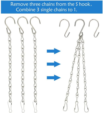 YINGFENG 4 Pack 35 Inch Silver Hanging Chain for Hanging Bird Feeders, Bird Houses, Hanging