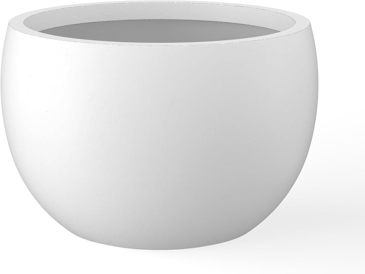 Kante 11.8" Dia Round Concrete Planter, Outdoor/Indoor Large Bowl Plant Pots with Drainage Hole and