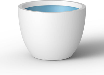 Kante 17.3 Inch Round Concrete Planter - Classic Large Indoor/Outdoor Plant Pot with Drainage Hole