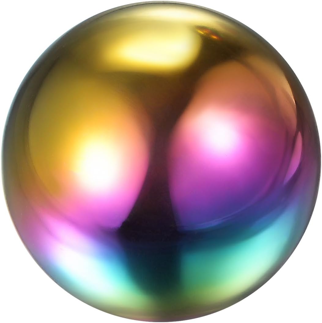 uxcell Rainbow Gazing Ball 4 Inch 100mm Reflective Sphere Polished Hollow Ball, Stainless Steel