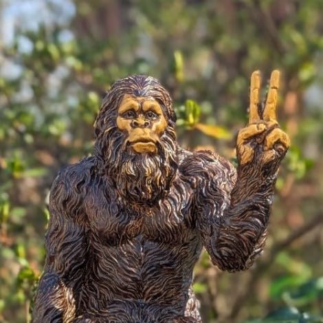 John Bernard & Company Bigfoot Peace Sign Decorative Sasquatch Yeti Statue/Figurine Indoor/Outdoor