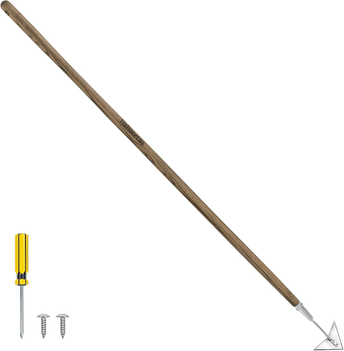 Haliaeetus Triangle Hoe, 60'' Scuffle Hoe for Keeping Your Back from Tiring Out, Weeding Just in