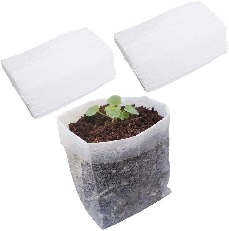 Belit Nursery Growing Bags, 100 Pcs Fabric Seedling Pots Non-Woven Pouch for Gardening Seed Plant