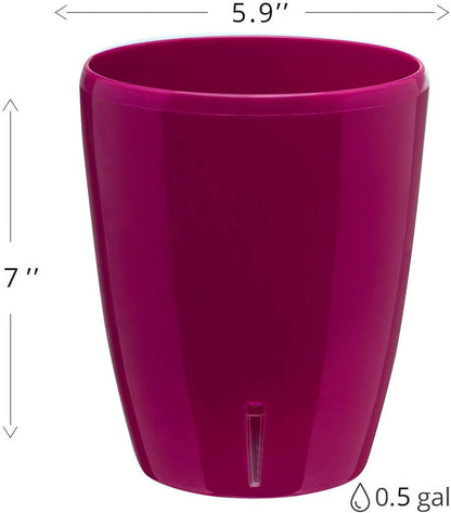 Santino 5.5 Inch ORCHIDEA Self Watering Pots for Orchids in Lilac - Decorative Wicking Planter with