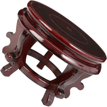 Happyyami Indoor Plants Wood Stool Plant Stand Chinese Style Flower Pot Display Rack Garden Planter