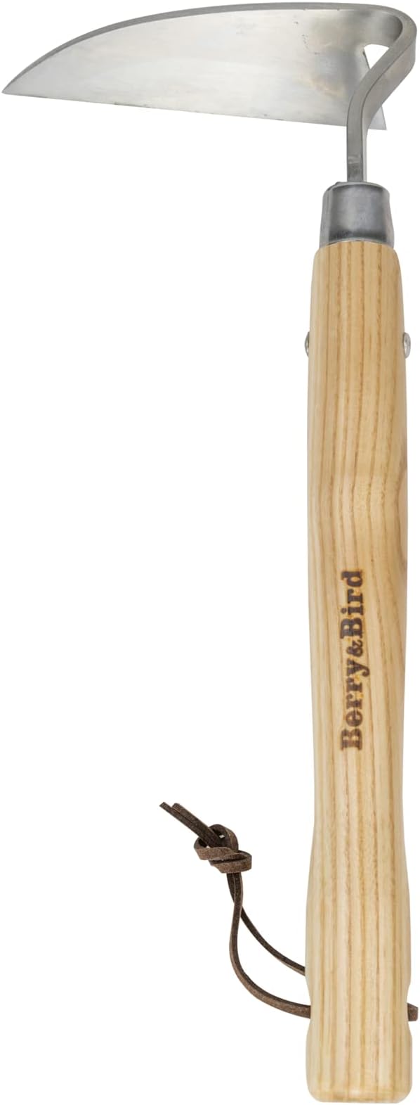 Berry&Bird Japanese Weeder-Scraper-Hoe, 12.67-Inch Gardening Sickle Hoe, Stainless Steel Bent Angle