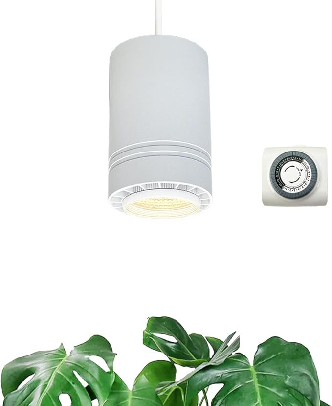 Hanging Grow Light 40W Large, Full Spectrum Warm White Color Plant Lamp, 120V Plug-in with Timer