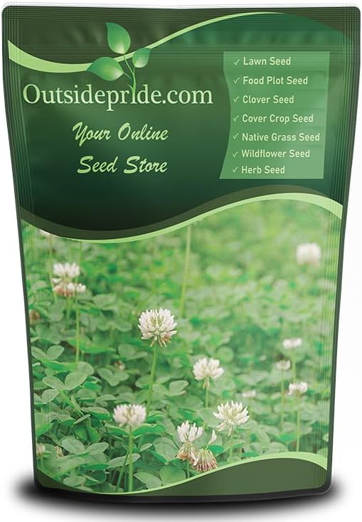 Outsidepride Perennial White Dutch Clover Seed - 1 lbs. Nitrocoated, Inoculated Clover Seeds for